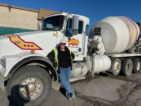 Kristi Knicely Standing in Front of her Cement Truck